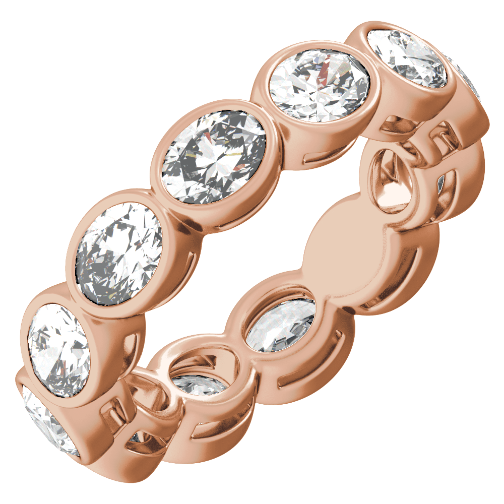 Collins Lab Diamond Bezel Eternity Band - Oval - 14K Rose Gold