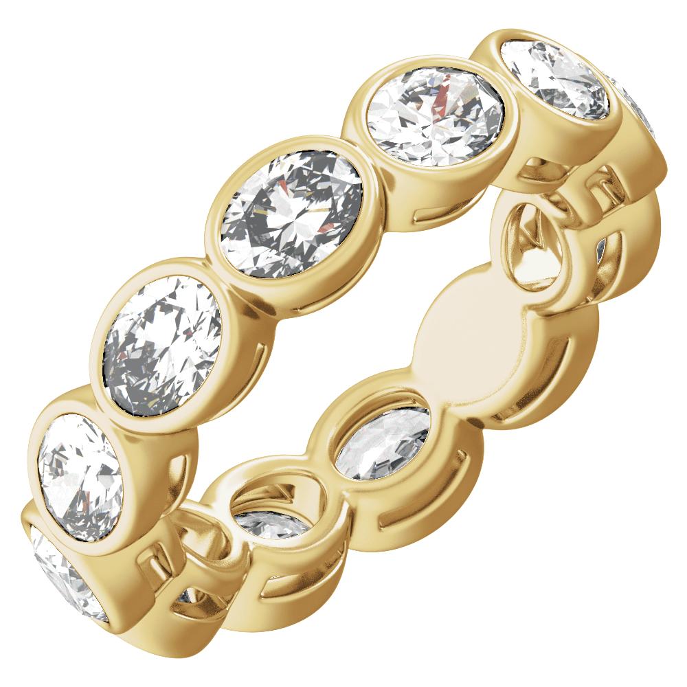 Collins Lab Diamond Bezel Eternity Band - Oval - 14K Yellow Gold
