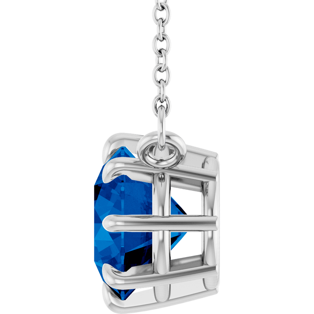 Iris Lab Sapphire Necklace - 14K White Gold