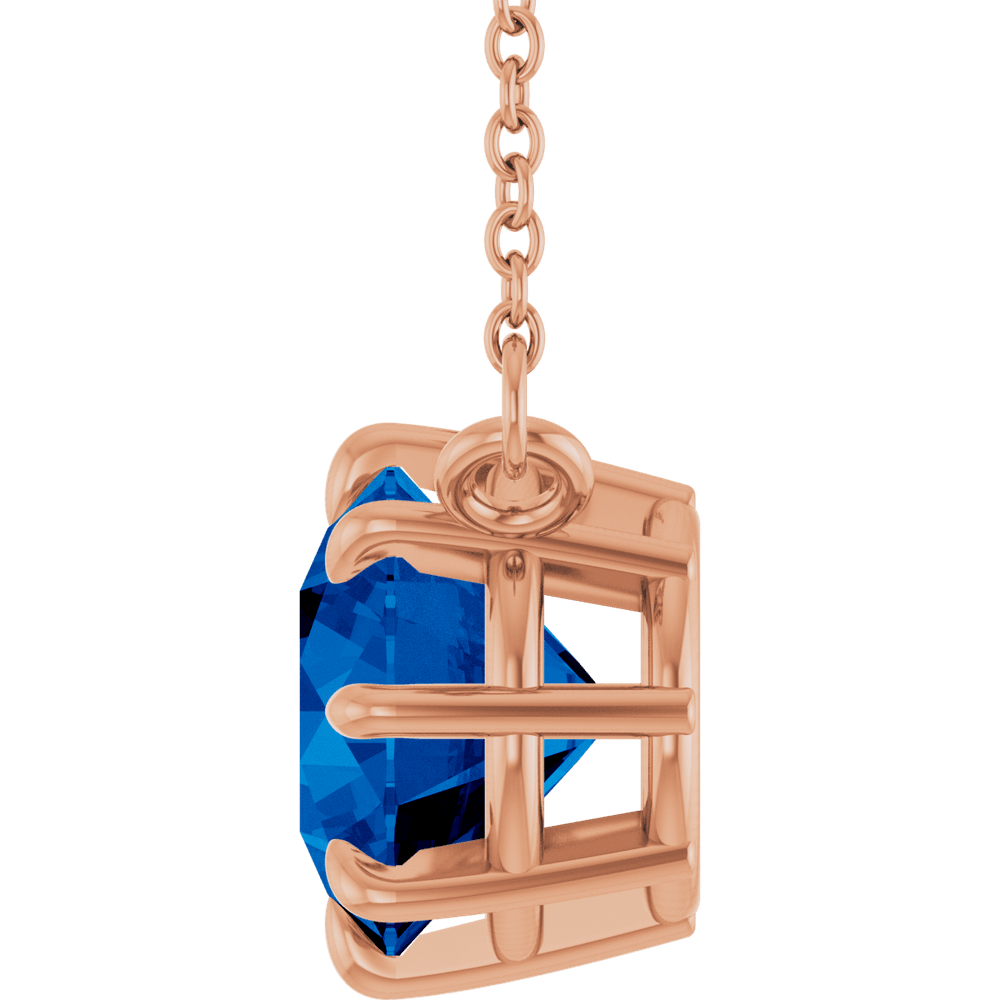 Iris Lab Sapphire Necklace - 14K Rose Gold
