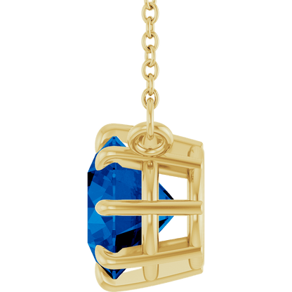 Iris Lab Sapphire Necklace - 14K Yellow Gold