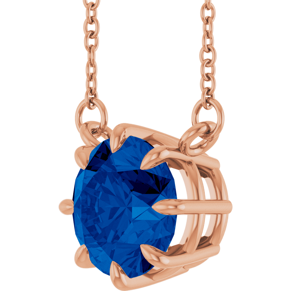 Iris Lab Sapphire Necklace - 14K Rose Gold