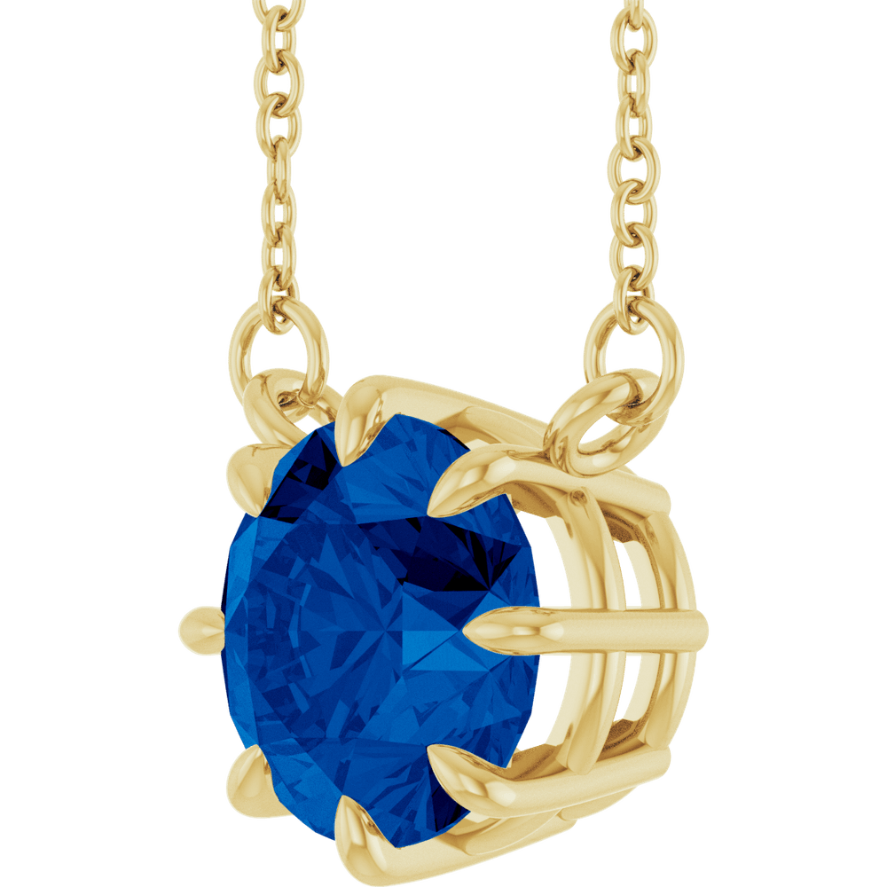 Iris Lab Sapphire Necklace - 14K Yellow Gold