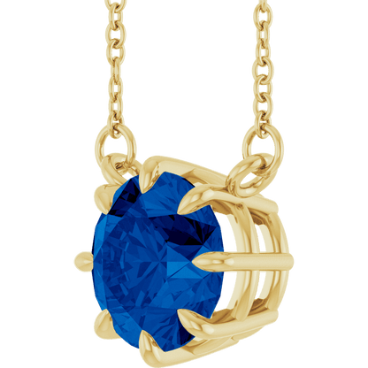 Iris Lab Sapphire Necklace - 14K Yellow Gold