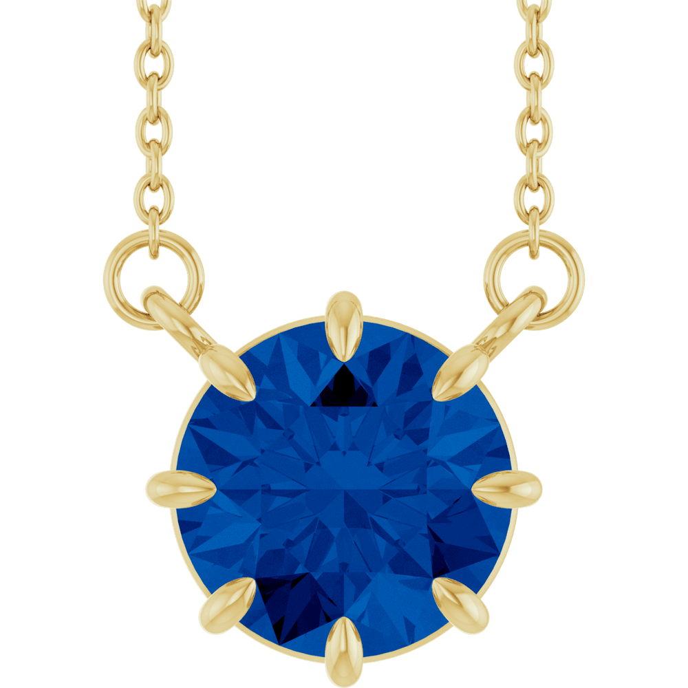 Iris Lab Sapphire Necklace - 14K Yellow Gold