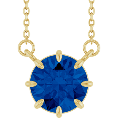 Iris Lab Sapphire Necklace - 14K Yellow Gold