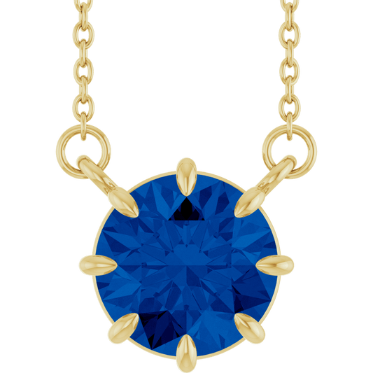 Iris Lab Sapphire Necklace - 14K Yellow Gold
