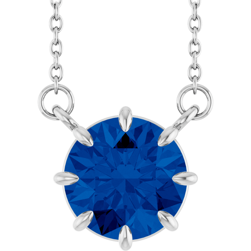 Iris Lab Sapphire Necklace - 14K White Gold