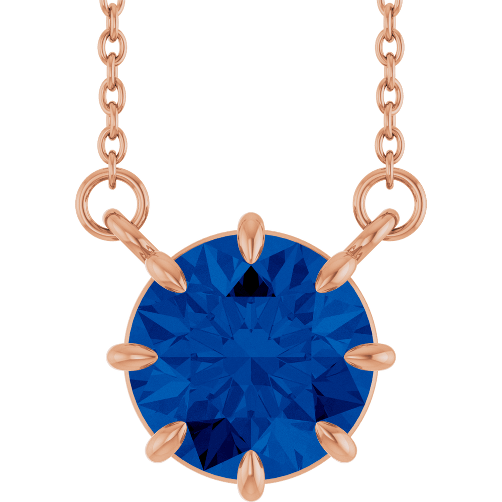 Iris Lab Sapphire Necklace - 14K Rose Gold