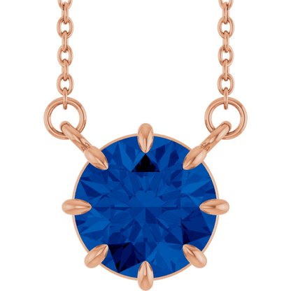 Iris Lab Sapphire Necklace - 14K Rose Gold