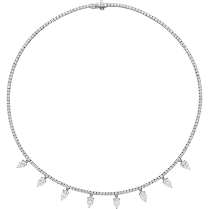 Aniston Lab Diamond Tennis Necklace - 14K White Gold