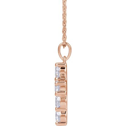 Helena Diamond Cross Necklace - 14K Rose Gold