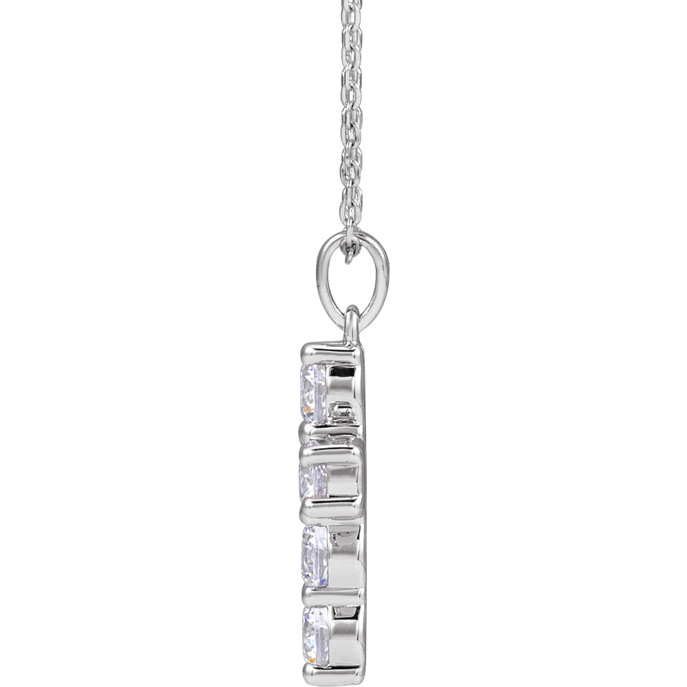 Helena Diamond Cross Necklace - 14K White Gold