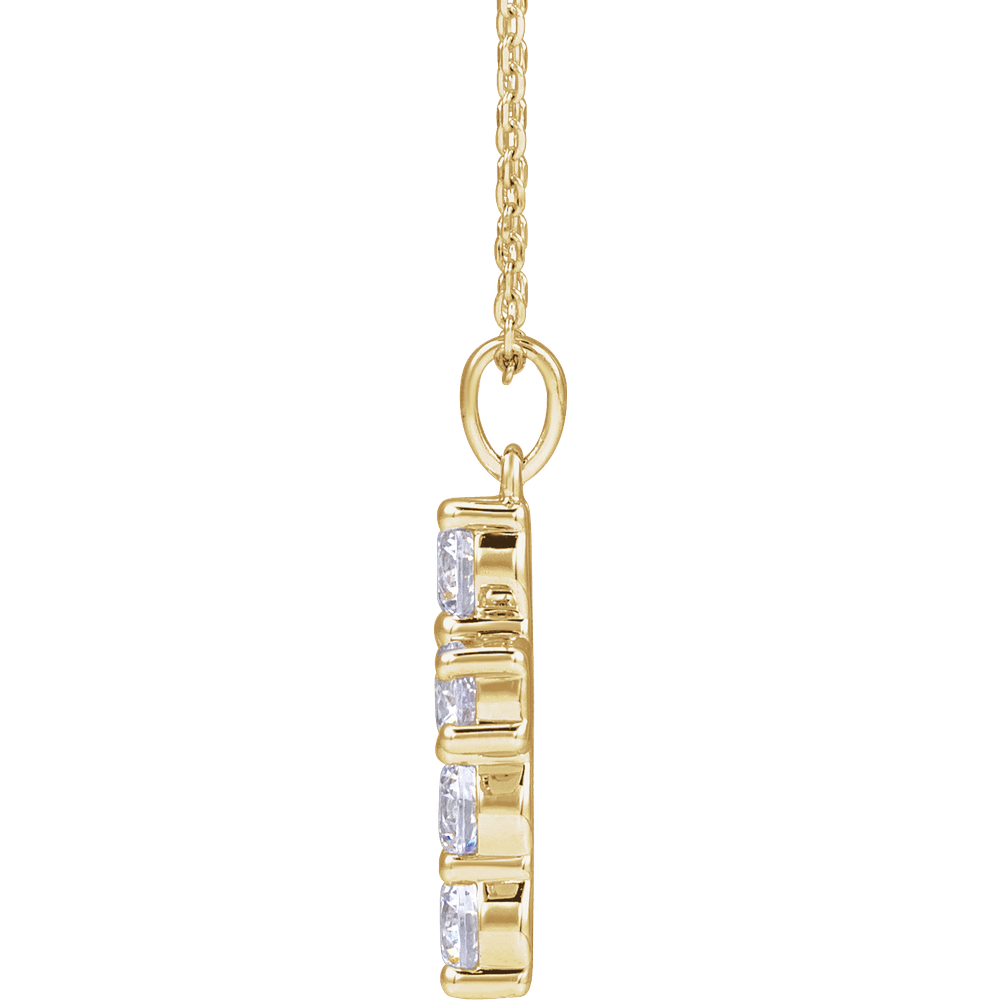 Helena Diamond Cross Necklace - 14K Yellow Gold
