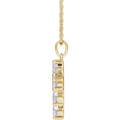 Helena Diamond Cross Necklace - 14K Yellow Gold
