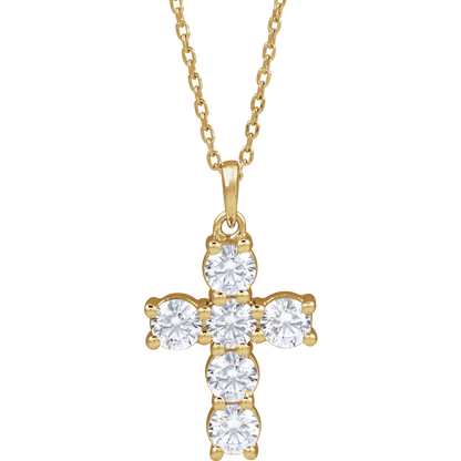 Helena Diamond Cross Necklace - 14K Yellow Gold