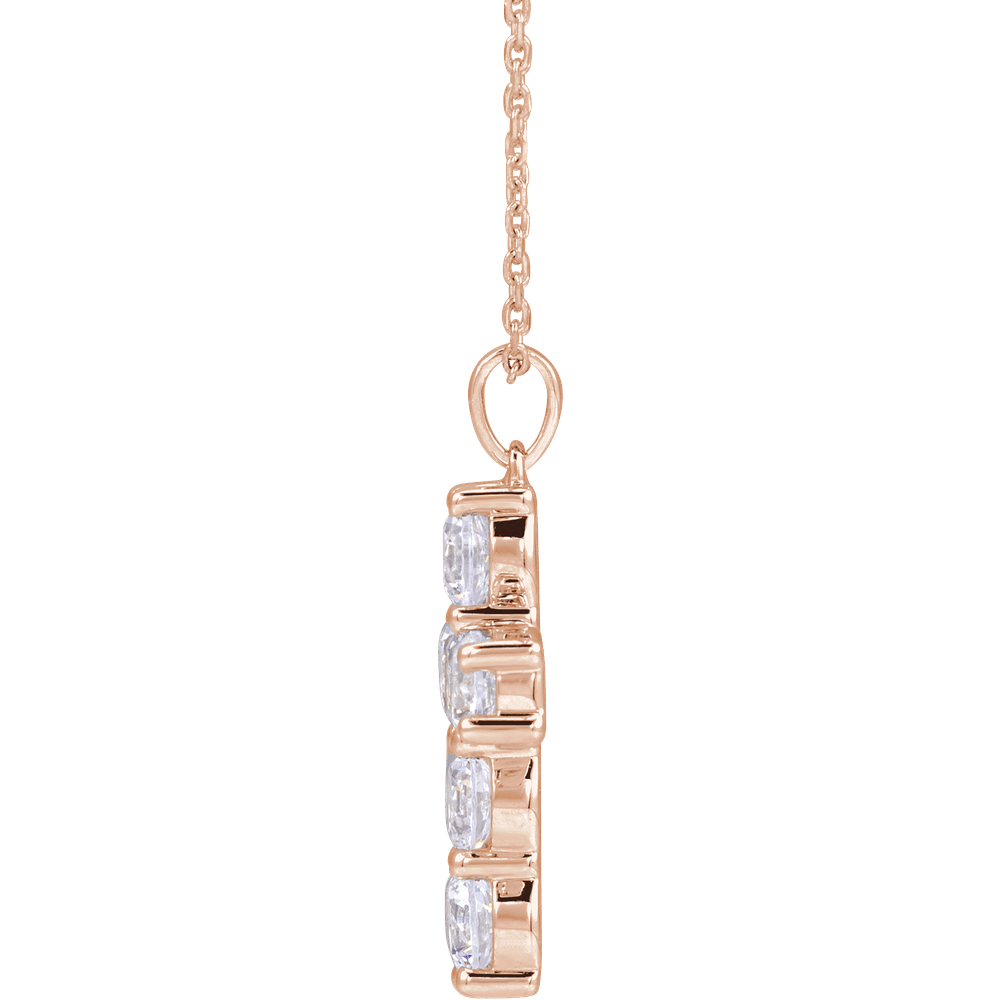 Helena Diamond Cross Necklace - 14K Rose Gold