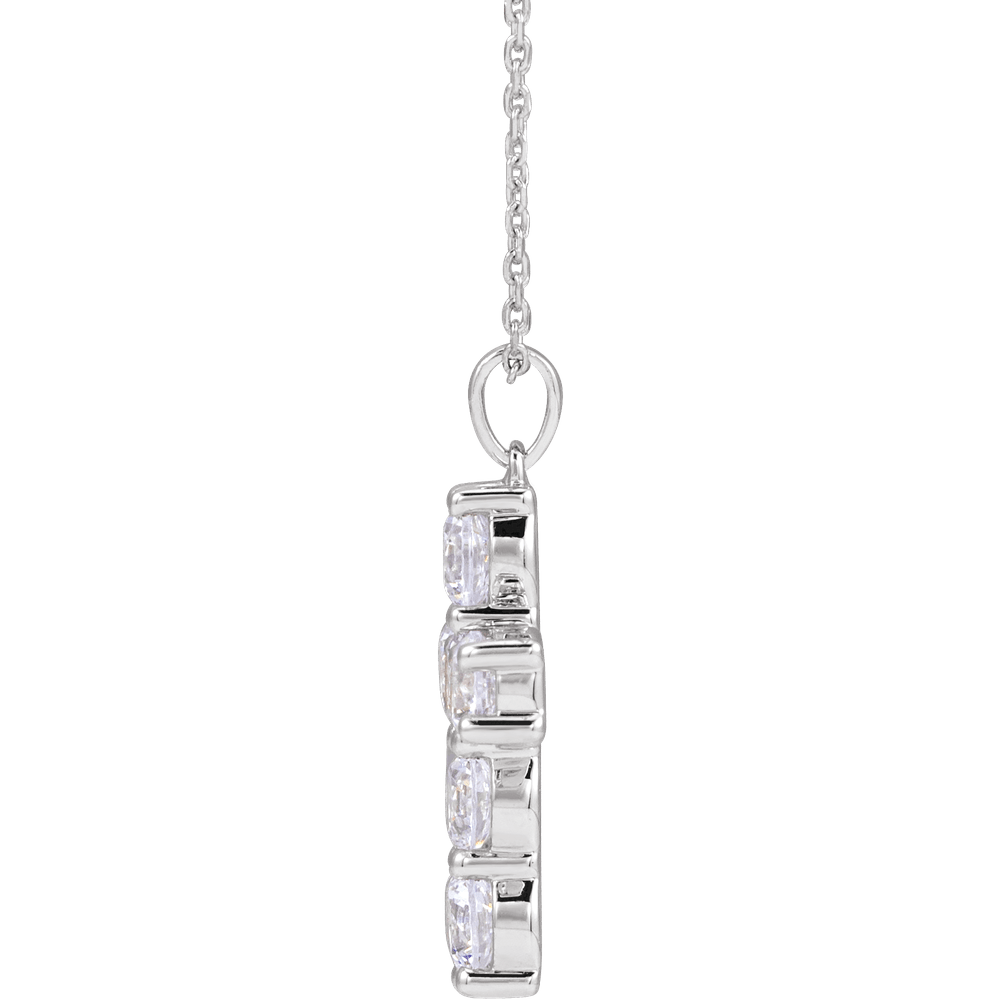 Helena Diamond Cross Necklace - 14K White Gold
