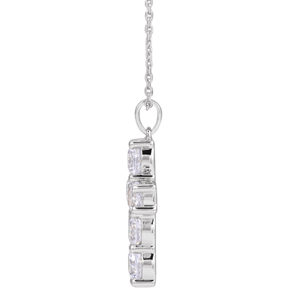 Helena Diamond Cross Necklace - 14K White Gold