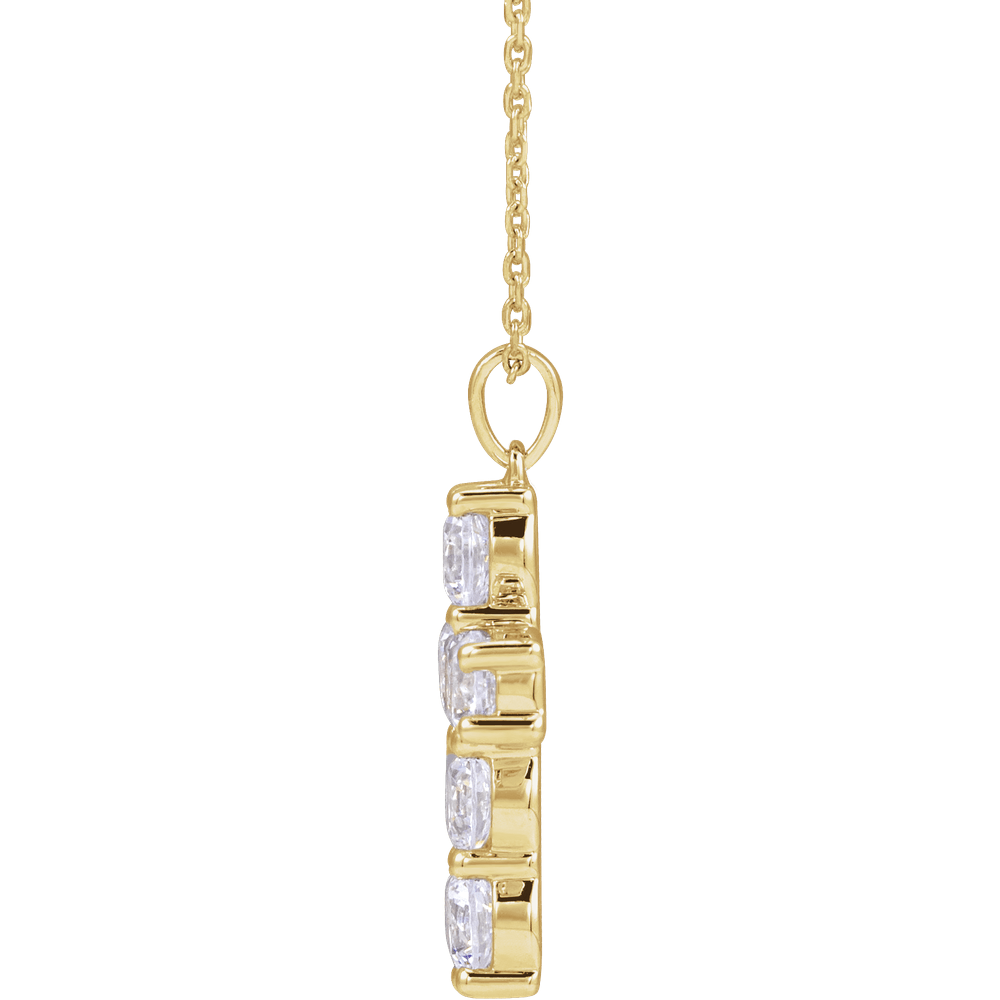 Helena Diamond Cross Necklace - 14K Yellow Gold