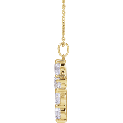 Helena Diamond Cross Necklace - 14K Yellow Gold