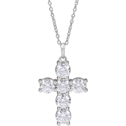 Helena Diamond Cross Necklace - 14K White Gold