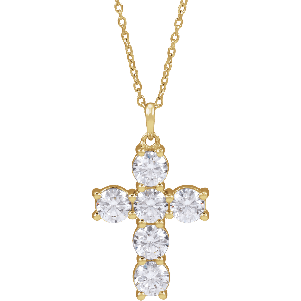 Helena Diamond Cross Necklace - 14K Yellow Gold