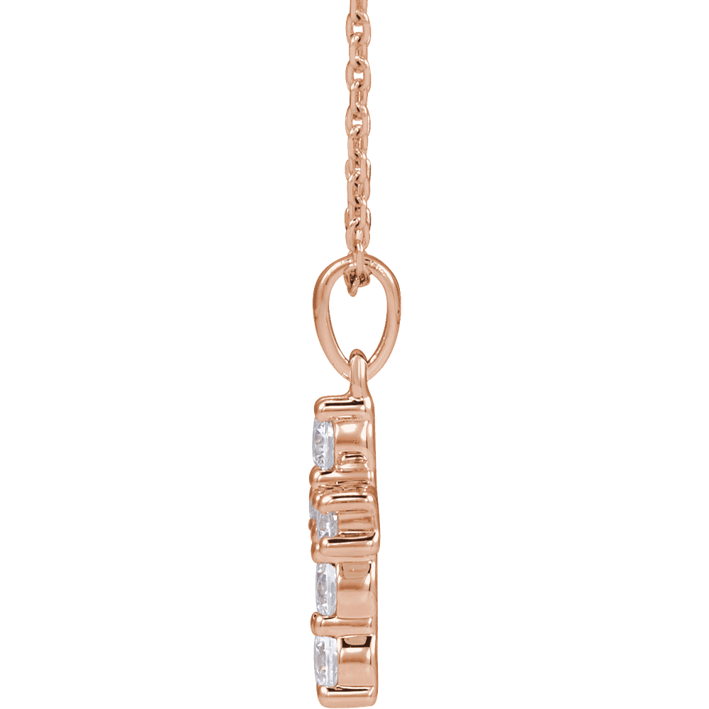 Helena Diamond Cross Necklace - 14K Rose Gold