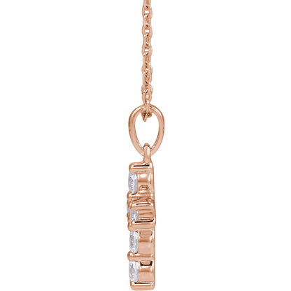 Helena Diamond Cross Necklace - 14K Rose Gold