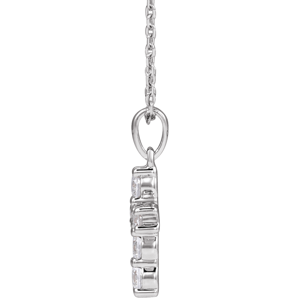 Helena Diamond Cross Necklace - 14K White Gold