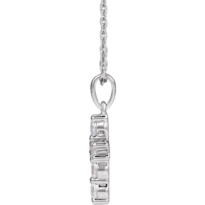 Helena Diamond Cross Necklace - 14K White Gold