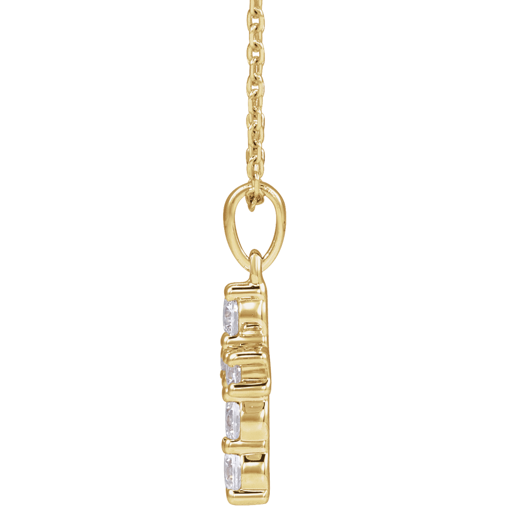 Helena Diamond Cross Necklace - 14K Yellow Gold