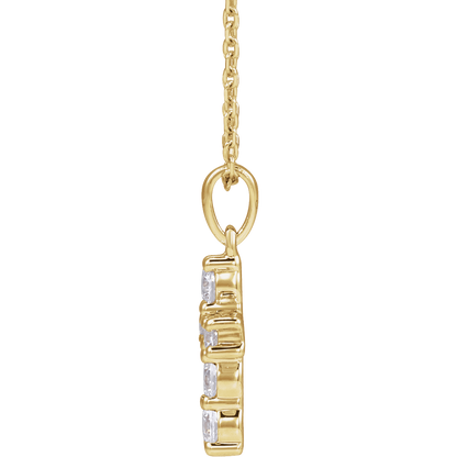 Helena Diamond Cross Necklace - 14K Yellow Gold