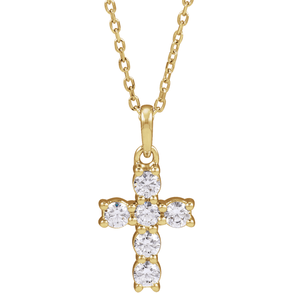 Helena Diamond Cross Necklace - 14K Yellow Gold