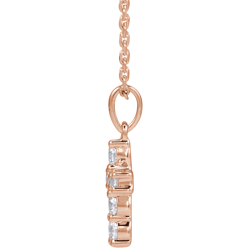 Helena Diamond Cross Necklace - 14K Rose Gold