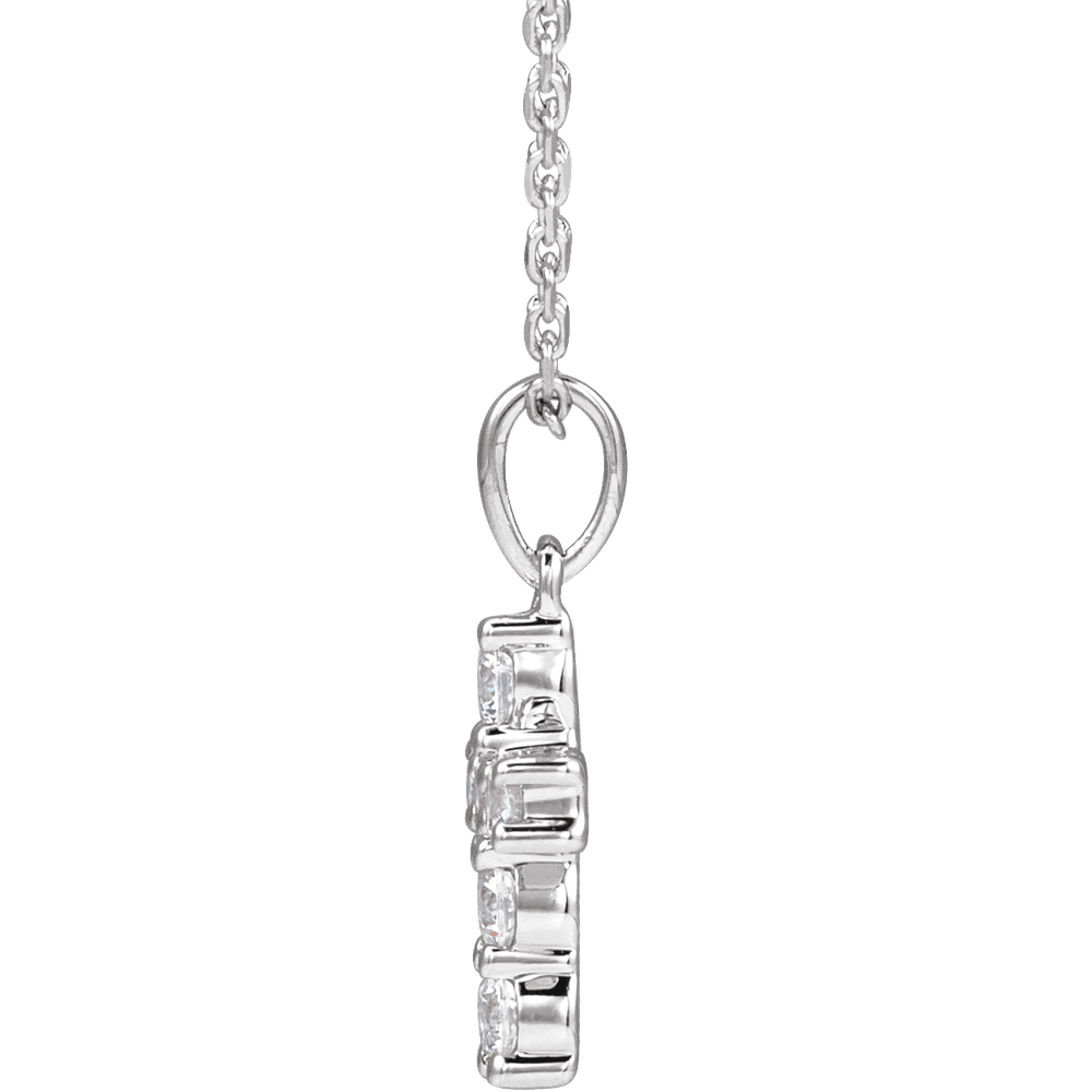 Helena Diamond Cross Necklace - 14K White Gold