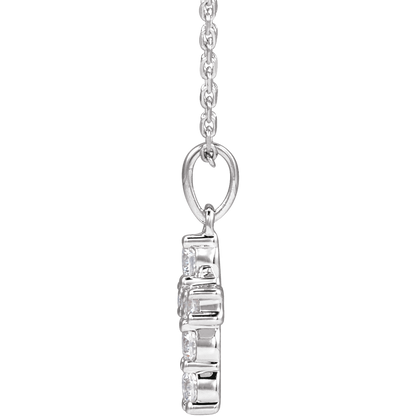 Helena Diamond Cross Necklace - 14K White Gold