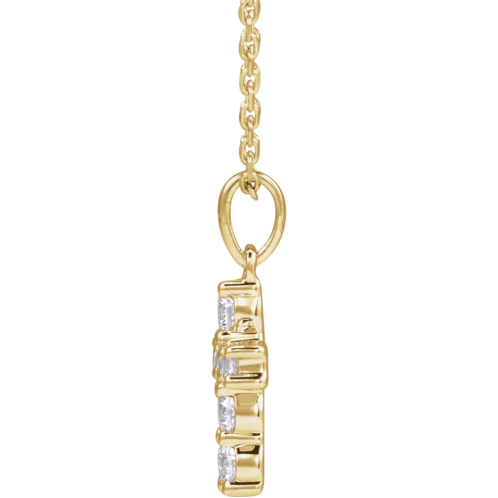 Helena Diamond Cross Necklace - 14K Yellow Gold