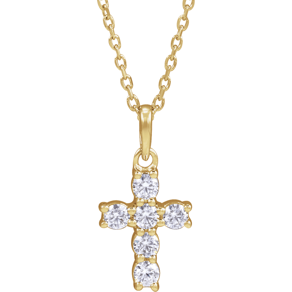 Helena Diamond Cross Necklace - 14K Yellow Gold