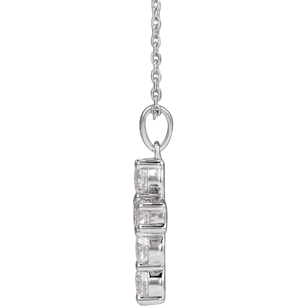 Helena Diamond Cross Necklace - 14K White Gold