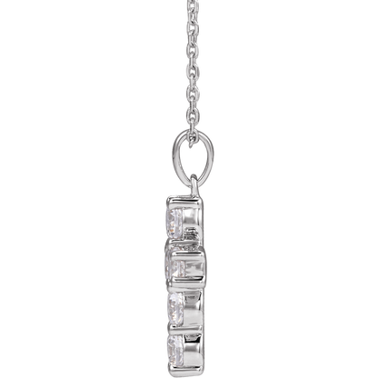 Helena Diamond Cross Necklace - 14K White Gold