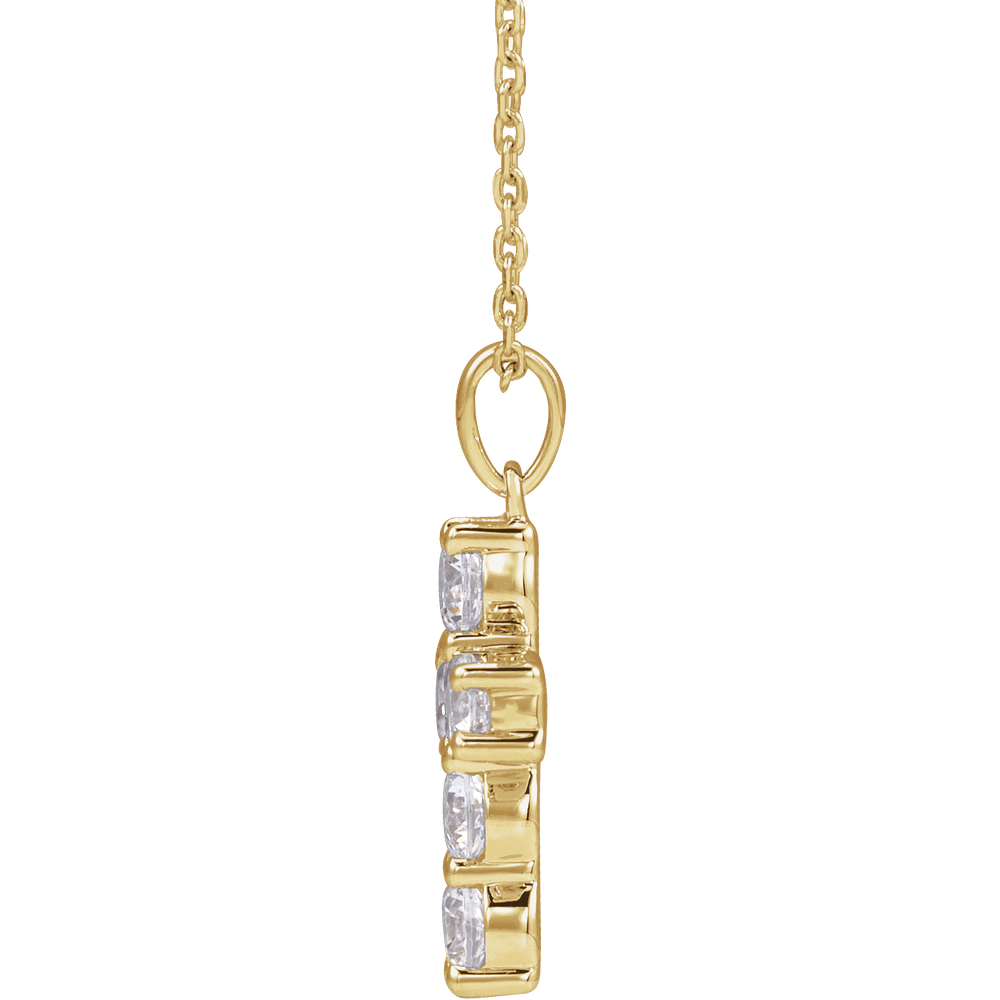 Helena Diamond Cross Necklace - 14K Yellow Gold