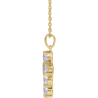 Helena Diamond Cross Necklace - 14K Yellow Gold