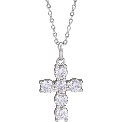 Helena Diamond Cross Necklace - 14K White Gold