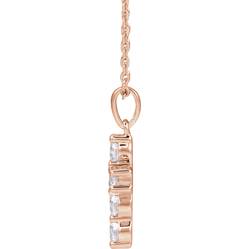 Helena Diamond Cross Necklace - 14K Rose Gold