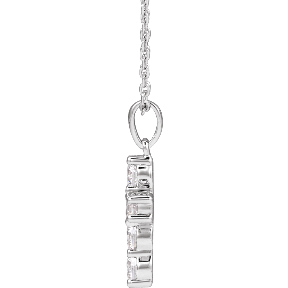 Helena Diamond Cross Necklace - 14K White Gold