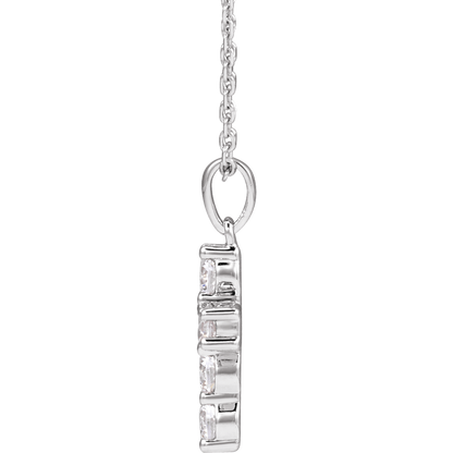 Helena Diamond Cross Necklace - 14K White Gold