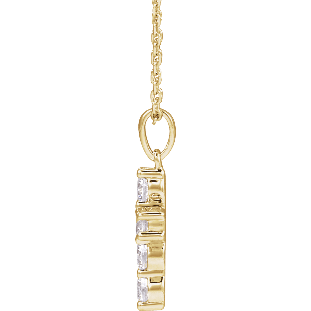 Helena Diamond Cross Necklace - 14K Yellow Gold