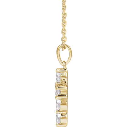 Helena Diamond Cross Necklace - 14K Yellow Gold