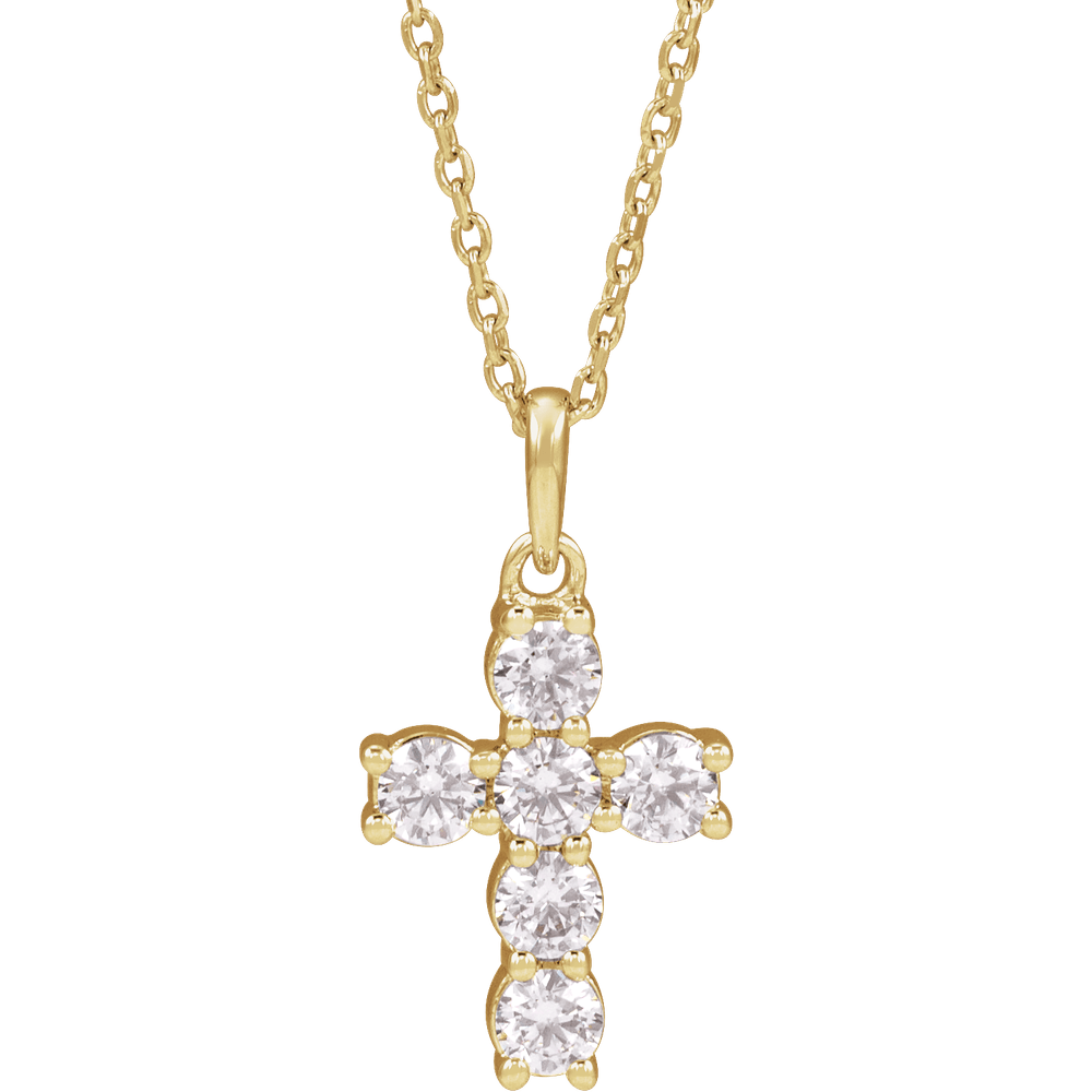Helena Diamond Cross Necklace - 14K Yellow Gold